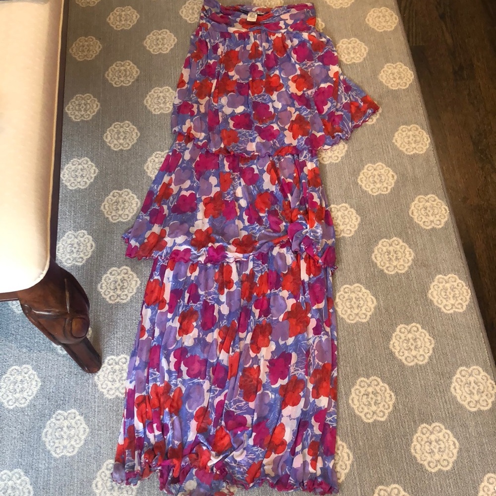 DVF Floral strapless dress